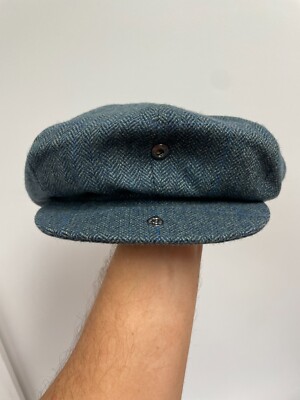 Goorin Bros Ronald Amos Teal Wool Herringbone Tweed Cabbi 6  display picture 1