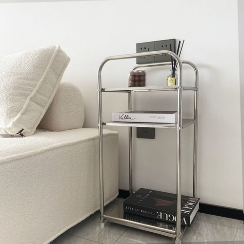 (Three Boards)Storage Shelf Stainless Steel Heavy Duty Rack Side Shelving