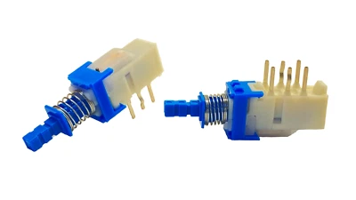 5x ALPS Druckschalter SPUN19 2polig snap-in 0,1A 30V tastend / rastend - Bild 1 von 2