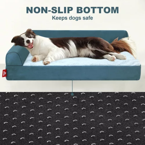 Removable Soft Dog Bed L Shaped Orthopedic Soft Memory Foam Pet Beds Couch Cover - Picture 19 of 29