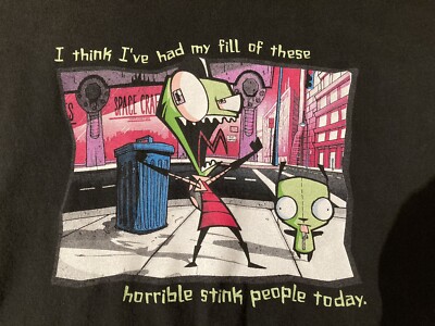 Vintage 2000s Invader Zim Horrible Stink People Shirt XL 