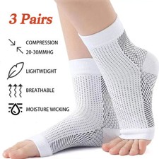 3 Pairs Ankle Support Brace Stabilizer Compression Sleeve Socks Foot Pain Relief