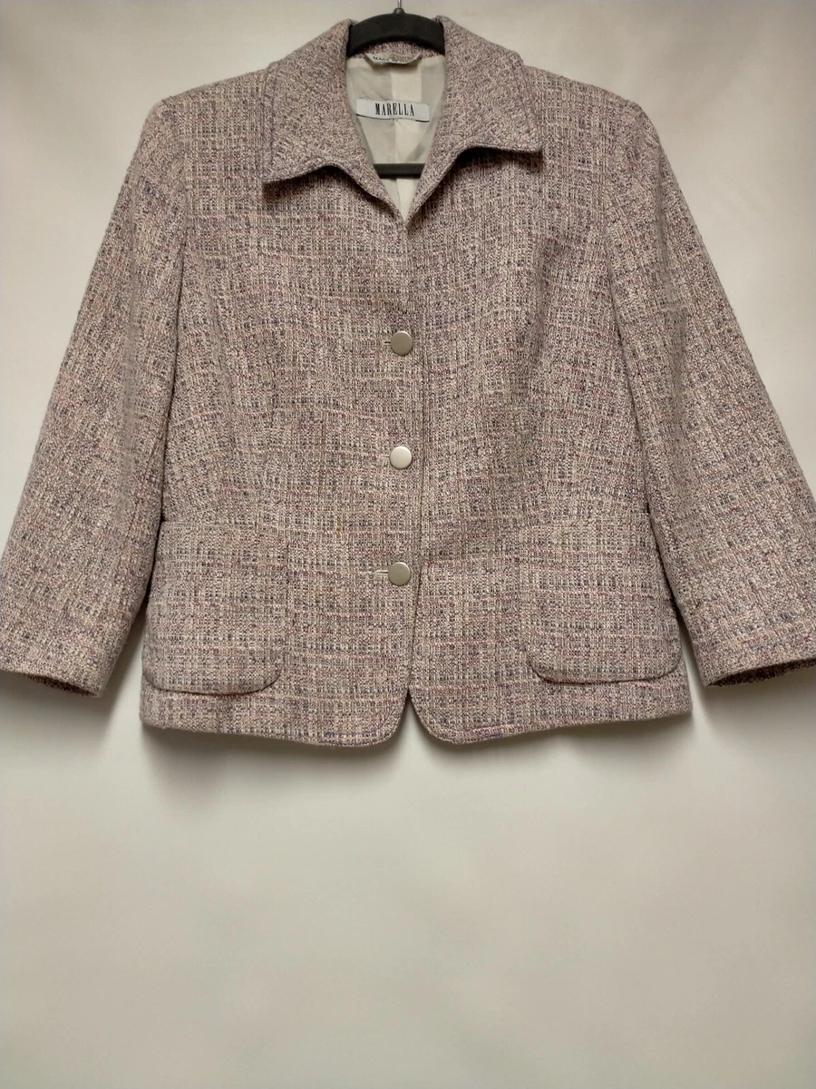MARELLA @ MAX MARA Wool Mix Multi Col Jacket Blazer Lined Pockets