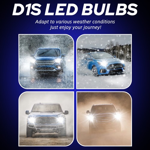 2PCS D1C/D1R/D1S 6500K White LED Headlight SET Replacement HID Xenon Light Bulbs - Picture 4 of 9