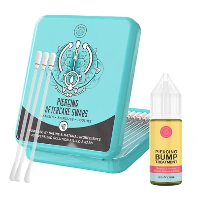 BASE LABORATORIES Base Labs Keloid Bump Removal Kit | 40 Saline Swabs+Piercing Bump Oil 0.5 Fl Oz