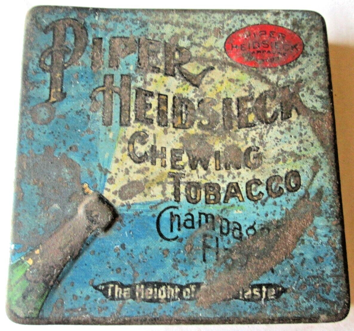 piper heidsieck chewing tobacco tin VINTAGE PIPER HEIDSIECK CHEWING TOBACCO CHAMPAGNE FLAVOR TIN FACTORY #27 Ky  USED