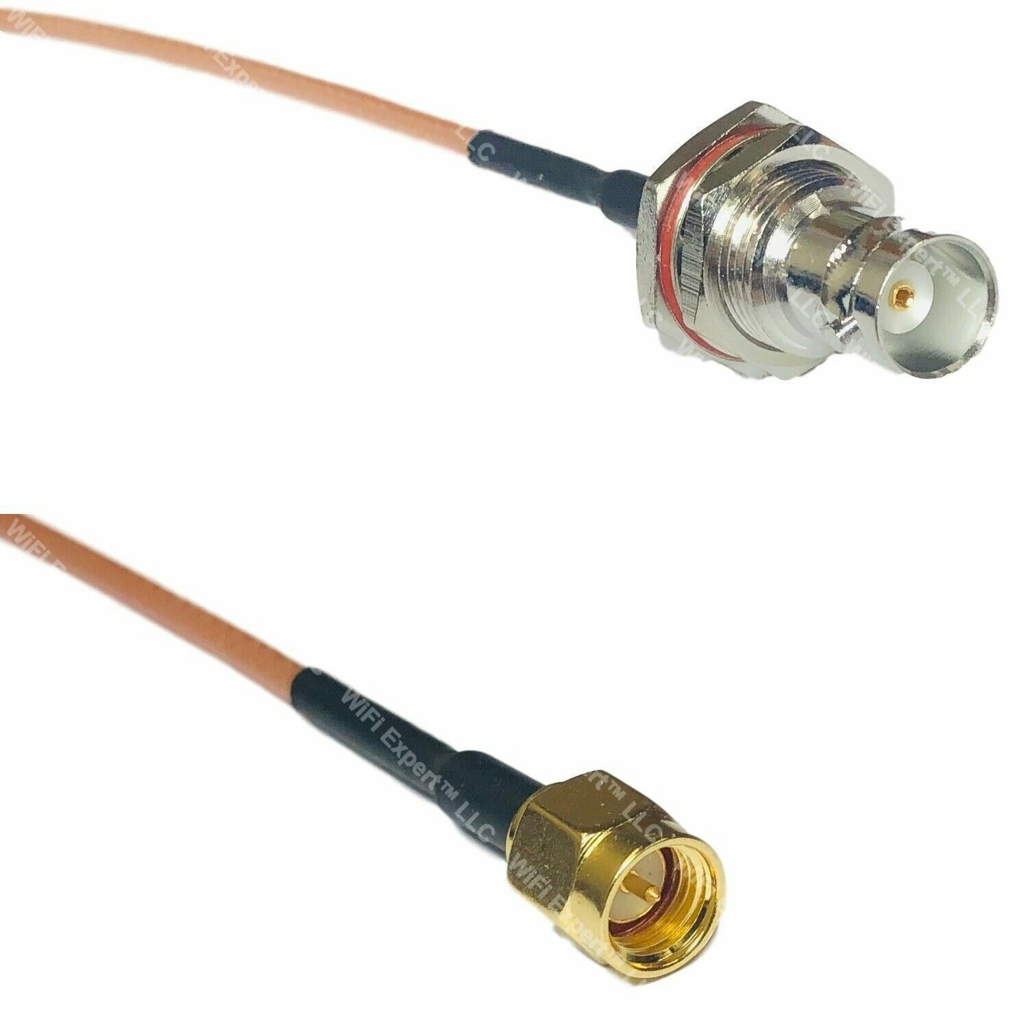 USA-CA RG316 BNC FEMALE BIG BULKHEAD to SMA MALE Coaxial RF Pigtail Cable