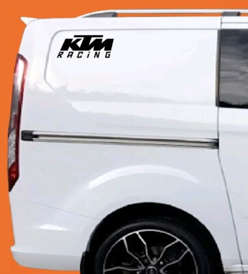 2x GROSSER KTM Racing Aufkleber Sticker Logo schwarz Schild Vinyl