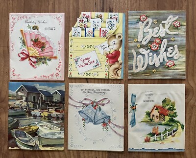 Unused Vintage Cards Anniversary Birthday Best Wishes Get Better Some Embossed
