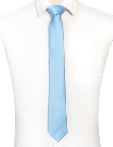 Einfarbige Herren-Krawatte für Geschäft und Hochzeit Baby blau - Bild 4 von 4