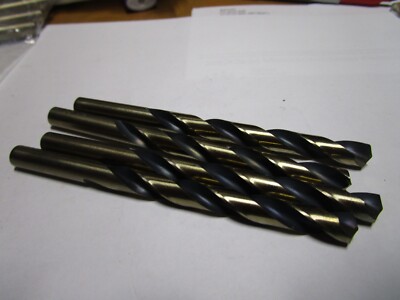 23/64'' Hi-Molybdenum Steel 135° Split Point Black and Gold Jobber Drill QTY 4