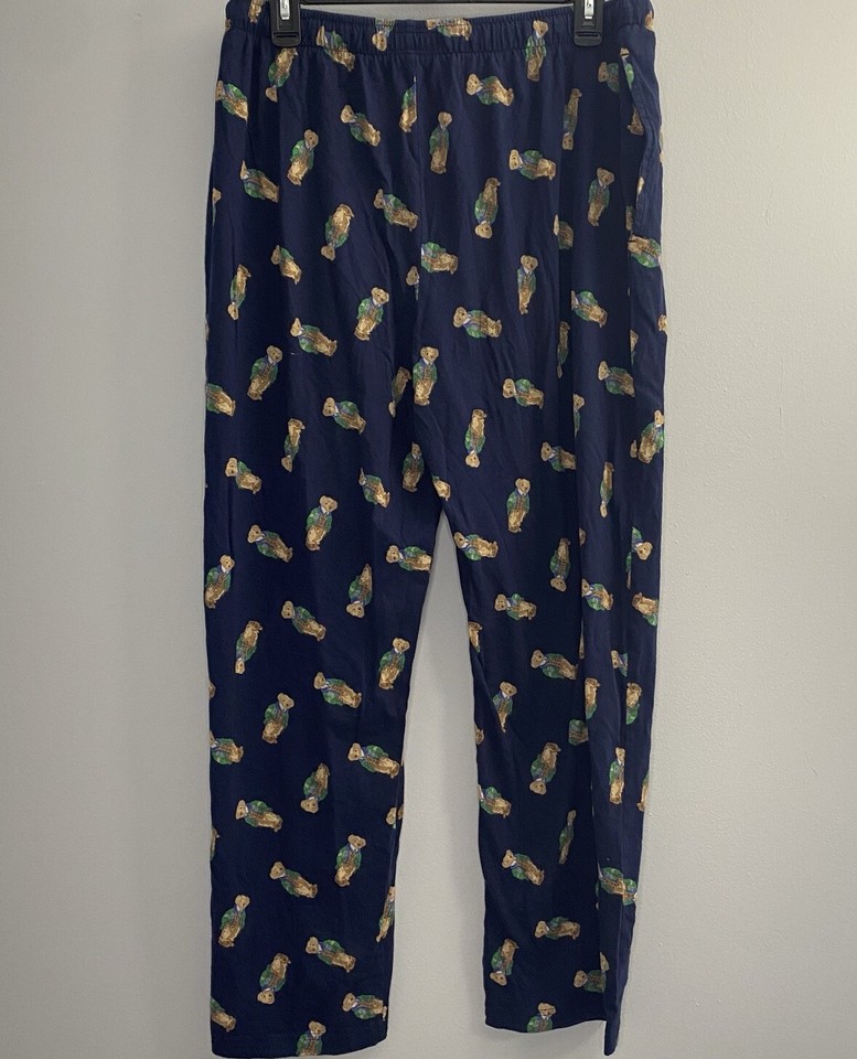 POLO Ralph Lauren Men's Sleepwear Bear All Over Print Flannel Pajama ...