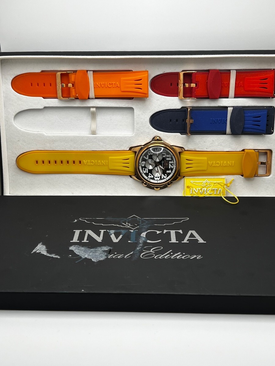 invicta Special Edition Mens Watch with 4 colorful bands 
