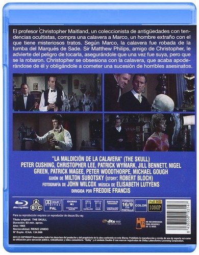 LA MALDICIÓN DE LA CALAVERA (THE SKULL) BLURAY NUEVO - TERROR - PETER CUSHING - Imagen 2 de 2