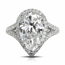 NATALIE 7 CARAT PEAR SHAPE E COLOR INTERNALLY FLAWLESS CLARITY DIAMOND ENGAGEMEN