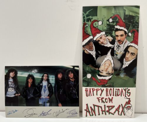 Anthrax 1980s Christmas Card & 1987 German Promotional Postcard Scott Ian - Picture 1 of 3