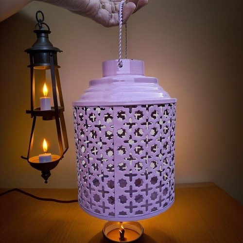 2PCS Candle Holder Lantern Metal Round Lantern Medium Hanging Rustic Table Decor - Picture 3 of 10