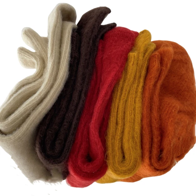 5 Pairs Wool Thick Crew Thick Fuzzy Color Boots Soft Warm Women Socks Winter 5-9