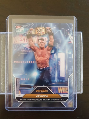 2025 WWE Topps Now #46 John Cena - History:Wins Record-Breaking 17th World Title - Afbeelding 2 van 5