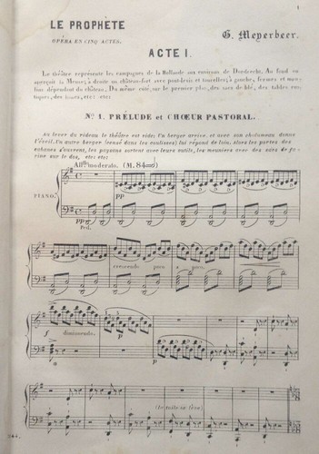 Le Prophète - opéra en 5 actes- partition piano et chant | Bon état - Picture 4 of 4
