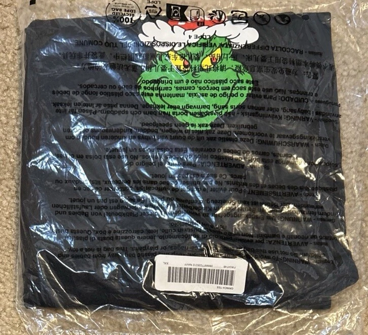 Tee shirt Supreme Grinch bleu marine FW24 taille homme XXL neuf avec étiquette LIVRAISON GRATUITE !