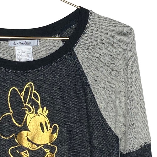 Disney Parks Womens Size Medium Minnie Pullover Sweatshirt Gold Kangaroo Pocket - Picture 3 of 9