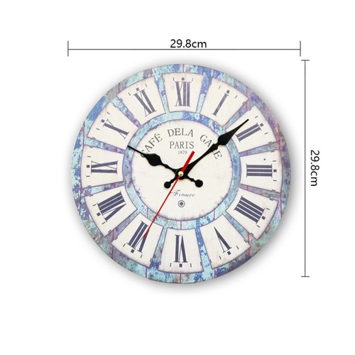Country Style Silent Clock Decorative Wall Clock for Kitchen Office Decor - Picture 11 of 12