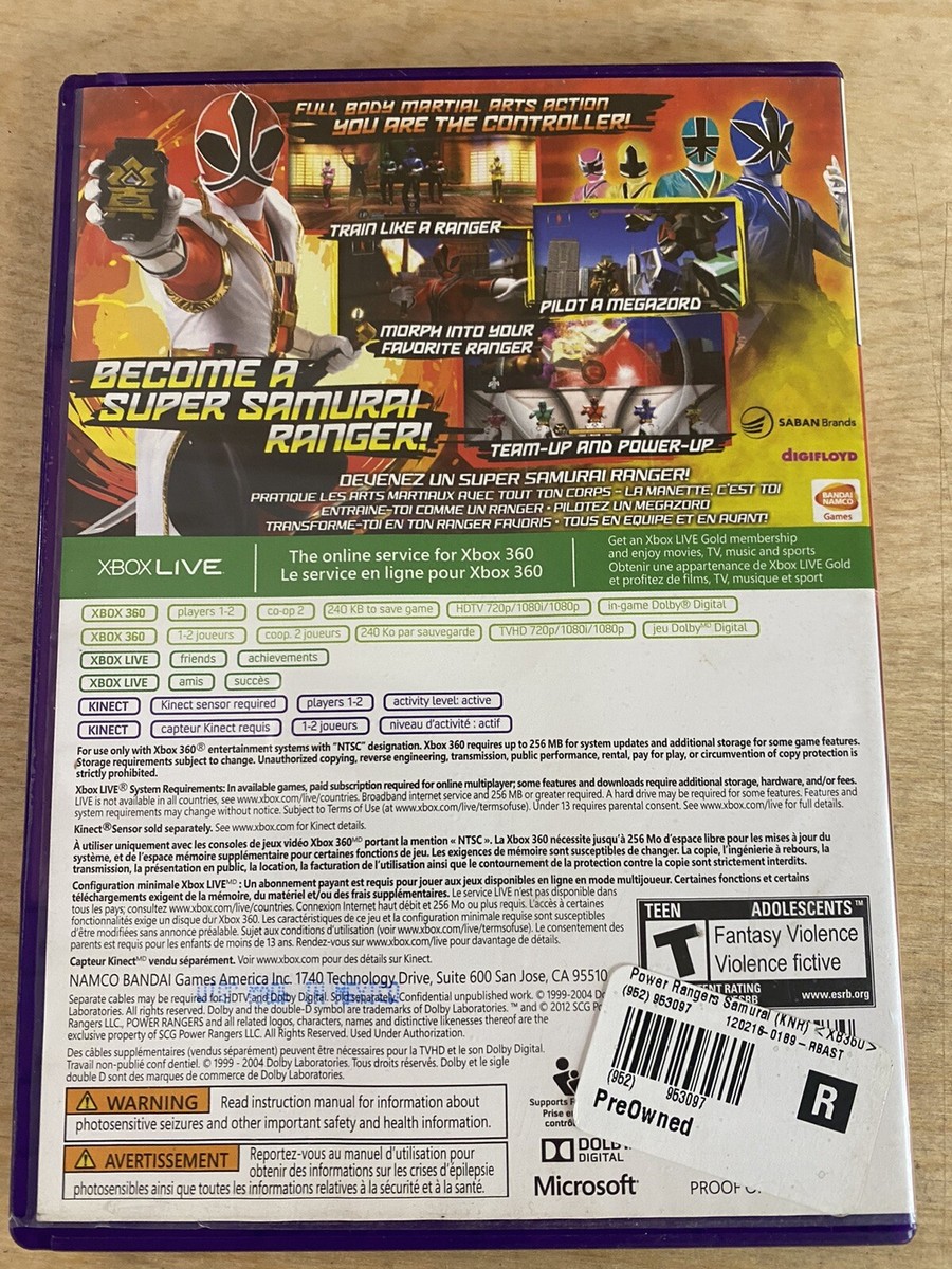 Power Rangers Super Samurai (microsoft Xbox 360) Disc In Good