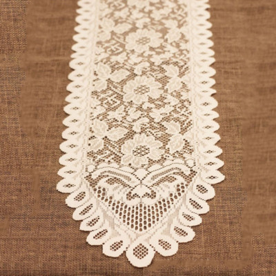 White Vintage Lace Table Runner Dresser Scarf Solid Color Wedding Party Decor