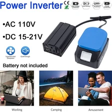 Outdoor Power Inverter For Makita 18V Li-ion Battery DC 15-21V to AC 110V w/USB