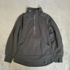 Lululemon Scuba Black Pullover Oversized Funnel Neck Half Zip Long Womens Size S