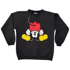 Vintage Mickey  Co Disney Crewneck Sweatshirt Pullover Black Youth Kids 10/12