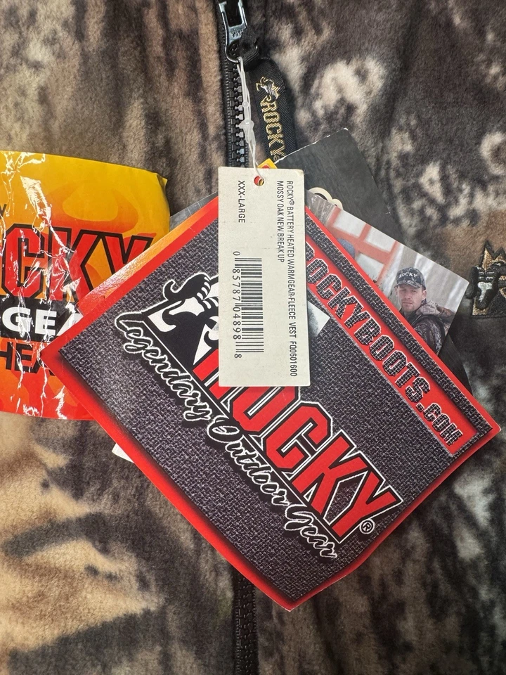 Rocky Mossy Oak Camo Fleece Vest Battery Heated NEW XXXL Hunting *NO BATTERY* - Image 4 of 4