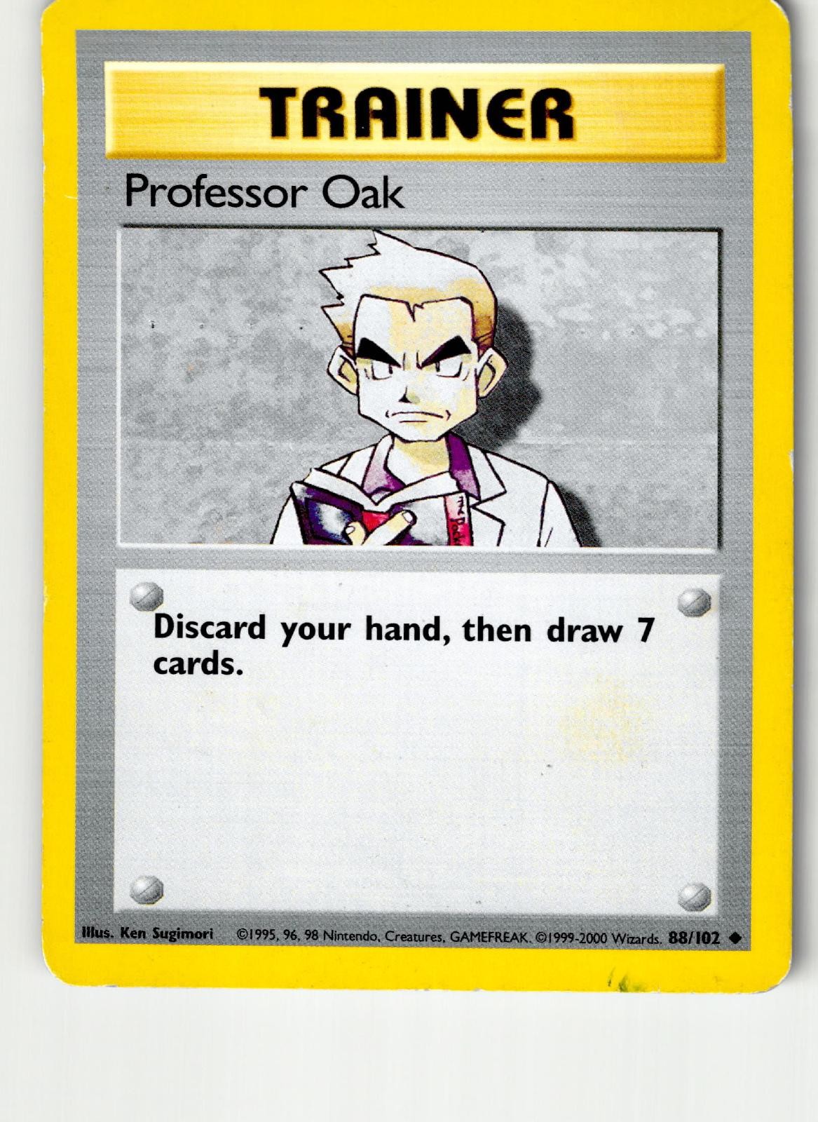 PROFESSOR OAK 88/102 UNCOMMON BASE SET UNLIMITED POKEMON NM
