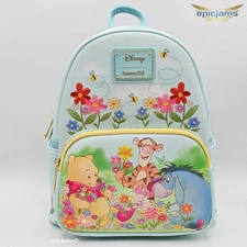 Loungefly Disney Winnie the Pooh Bear & Friends Floral Mini Backpack New