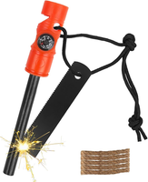 Feuerstarter Set FüR Outdoor Camping Survival Mit Kompass Pfeife Paracord