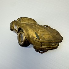 Vintage 1978 Baron Buckle 6065 Corvette Brass Belt Buckle Chevrolet C3