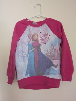 Disney Jumping beans Girls size 5 frozen Anna & Elsa  pink pullover sweater 