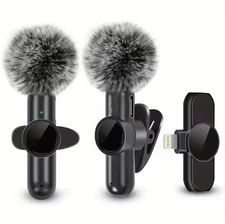 Wireless Dynamic Microphone With Windproof Cover Audio Video Recording Mini Mic