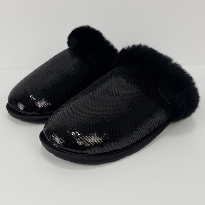 UGG Scuffette II Mirror Ball Slippers Womens 7 Black New Without Box Cozy