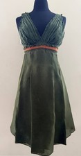 D&G Dolce Gabbana Green Organza/ 100 % Silk Dress 42/XS