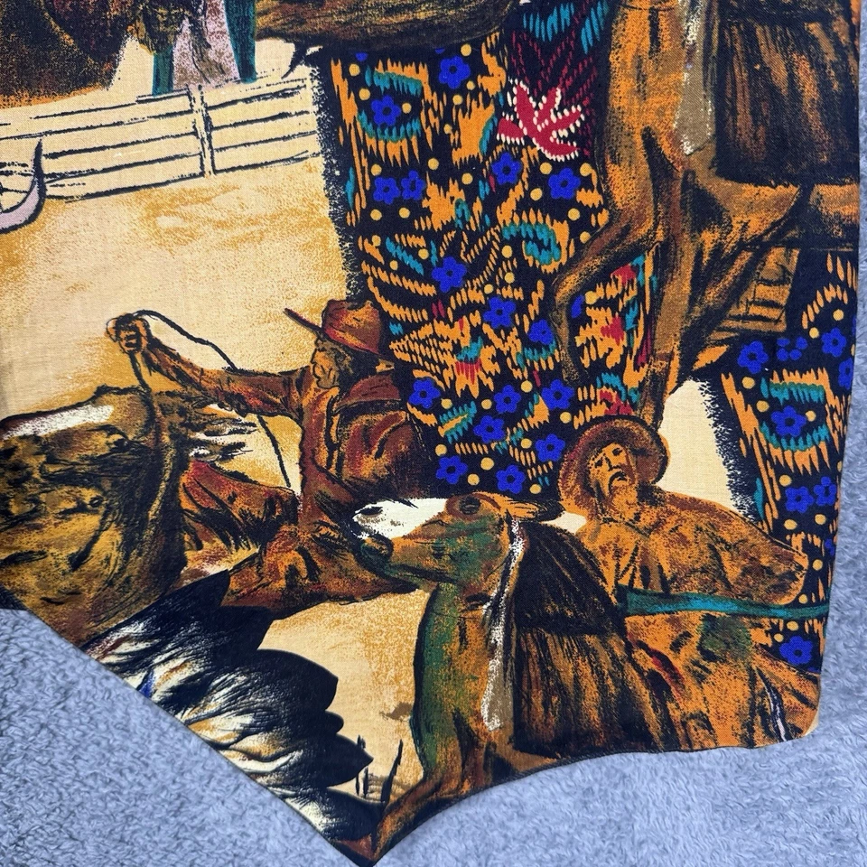 Chaleco Western Vintage Hombres M-L Motociclista Vaquero Azteca Indian Horse Denim Reversible Foto 2 de 4