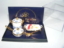 Reutter Porzellan Dollhouse Furniture Breakfast Tray Cooking set