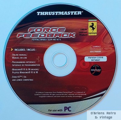 Thrustmaster Force Feedback Racing Wheel Driver CD   Ferrari Licensed   PC