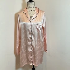 Juicy Couture Pink Script Logo Sleepshirt Nightgown Pajama Top L