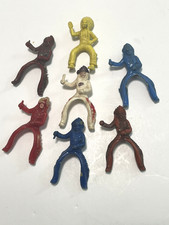 VTG Marx Indian Hard Plastic Western Play Set Figures Riding Mounted Lot Of 6