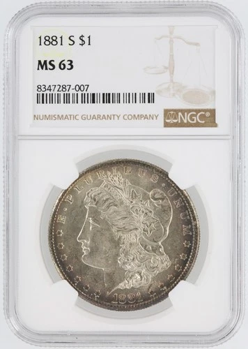 1881-S Morgan Silver Dollar NGC MS63 S$1 San Francisco Minted No Reserve