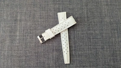 Watch Strap Vintage Tropic Style White Strap 19 Mm Watchband NOS - Photo 1/4