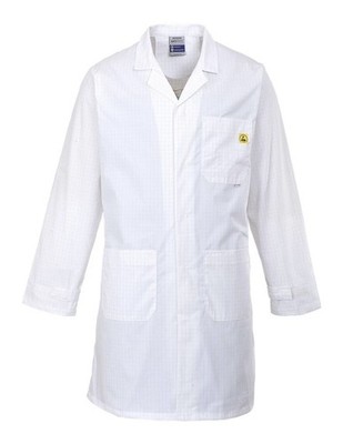 Portwest Unisex antistatischer ESD Laborkittel Krankenhaus Laborbekleidung AS10 | Large