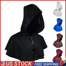 Halloween Grim Cowl Cloak Medieval Wicca Pagan Hood Hat Cosplay Costumes.